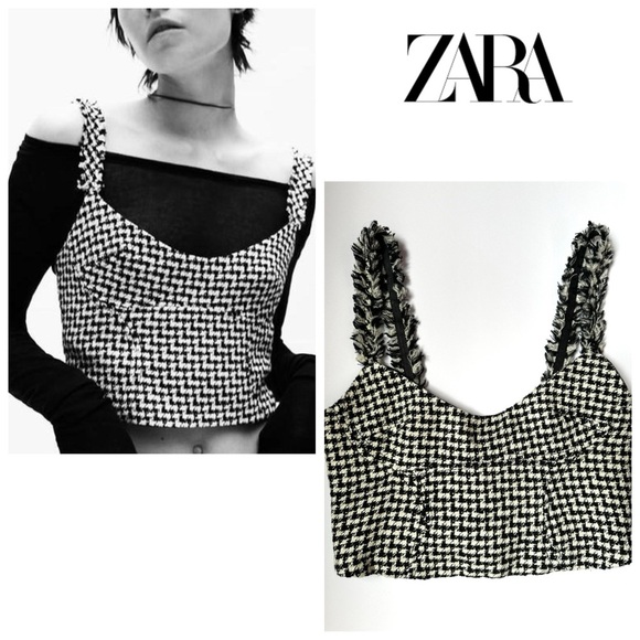 Zara Tops - Zara‎ | Monochrome Houndstooth Tank Top | women’s Sz XS|